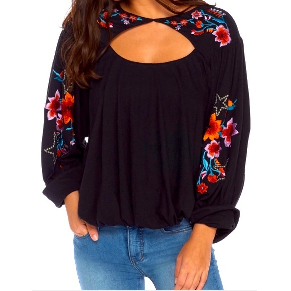 Free People Tops - NWOT FREE PEOPLE LITA BOHO EMBROIDERED TOP!